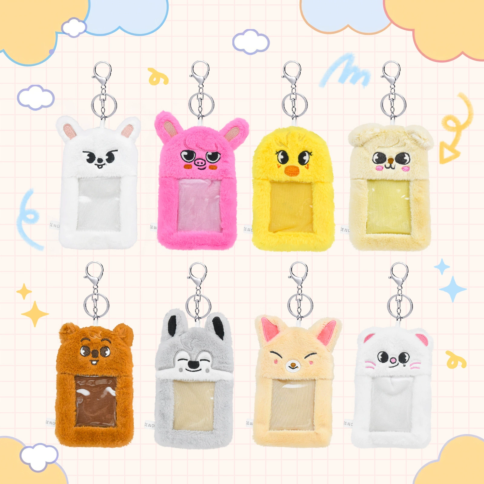 Кардкейс для пропуска Li Longfu FELIX Wolf Chan Bus Card Cover Rabbit Fur ID Protective Cover Star Chasing Cover Gu Card
