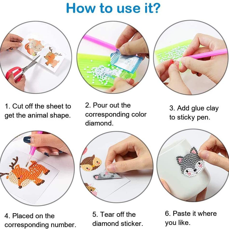 2026 nuevo 5D aleatoriamente pegatinas de diamante artesanía infantil DIY pegatinas decorativas pegatinas de refrigerador personalizados