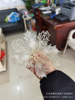 Factory direct selling Christmas flower plastic simulation flower Christmas flower ring Christmas tree decoration flowers can sprinkle gold powder plating