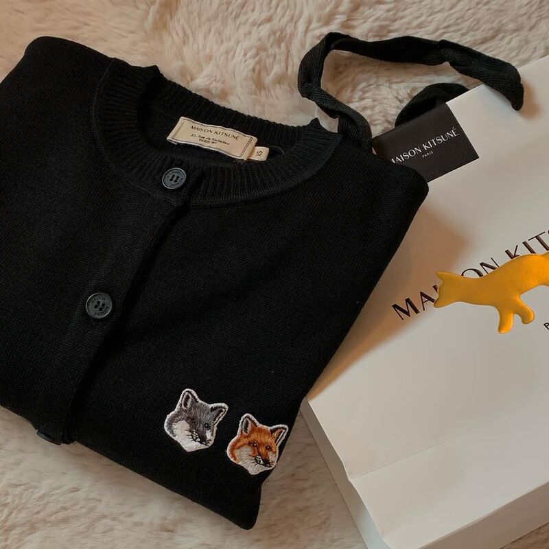 A Home Store That Requires a Collection! Classic Soft and Waxy Embroidered Wool Knitted Cardigan Sweater, Unisex Style