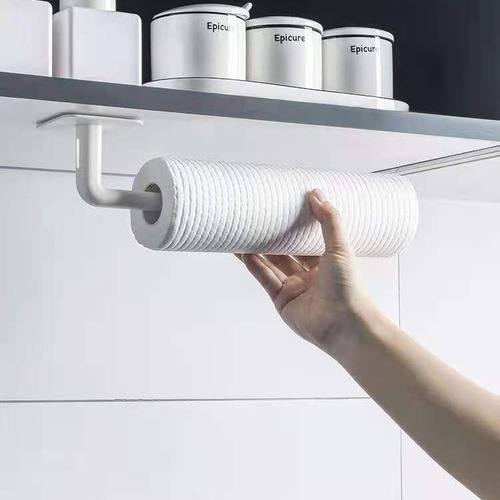Kitchen paper towel cling film hanger without punching wall-mounted roll paper storage rack fresh-keeping bag pot lid storage rack wholesale