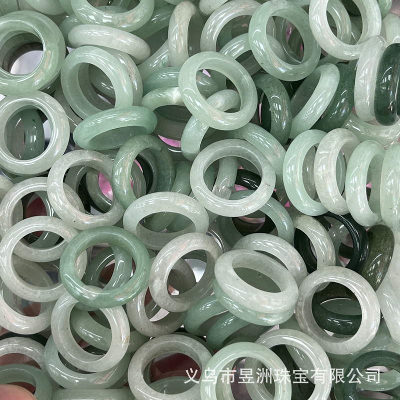 天然石水晶玛瑙玉髓圆环戒指戒圈跑环吊坠DIY饰品新中式 厂家批发|undefined
