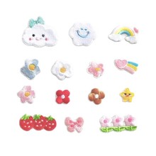 花丸刺绣漂亮鸡蛋花布贴手工熨烫补丁贴电脑绣花标包包装饰刺绣贴