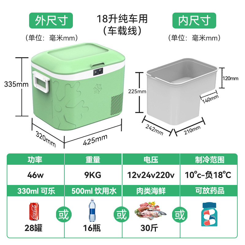 冰记2025新款车载冰箱车家两用12v24v220v压缩机制冷户外小型冰箱|undefined
