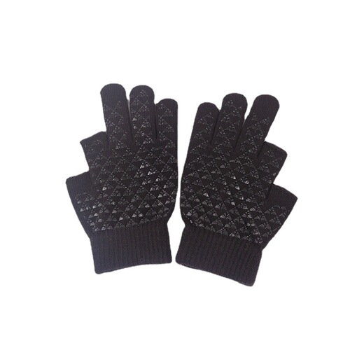 Leather fingerless gloves for cycling, fishing, anti-slip, take-out, warm, driving, touch screen, knitted for men and women, warm fingerless gloves