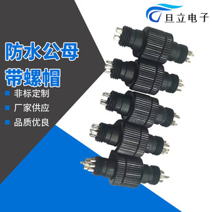 Custom M12 4P5P6P8P9P waterproof male and female head with nut