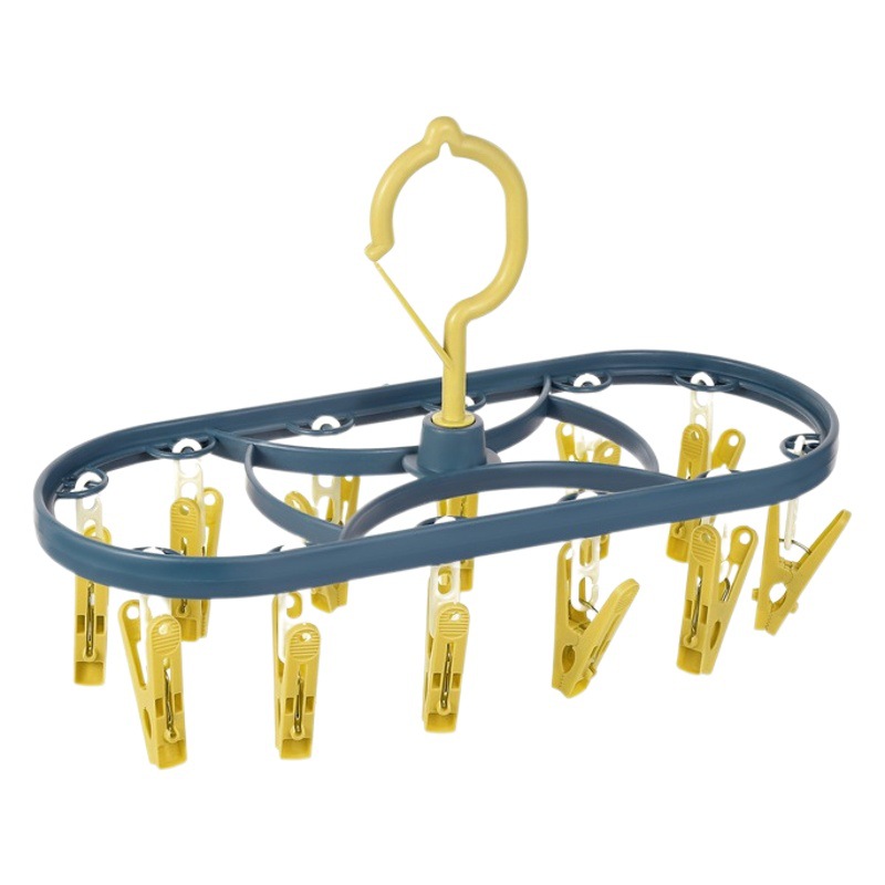 12-clip percha hogar multi-funcional plástico percha balcón a prueba de viento clip fijo secado calcetines ropa interior secado artefacto