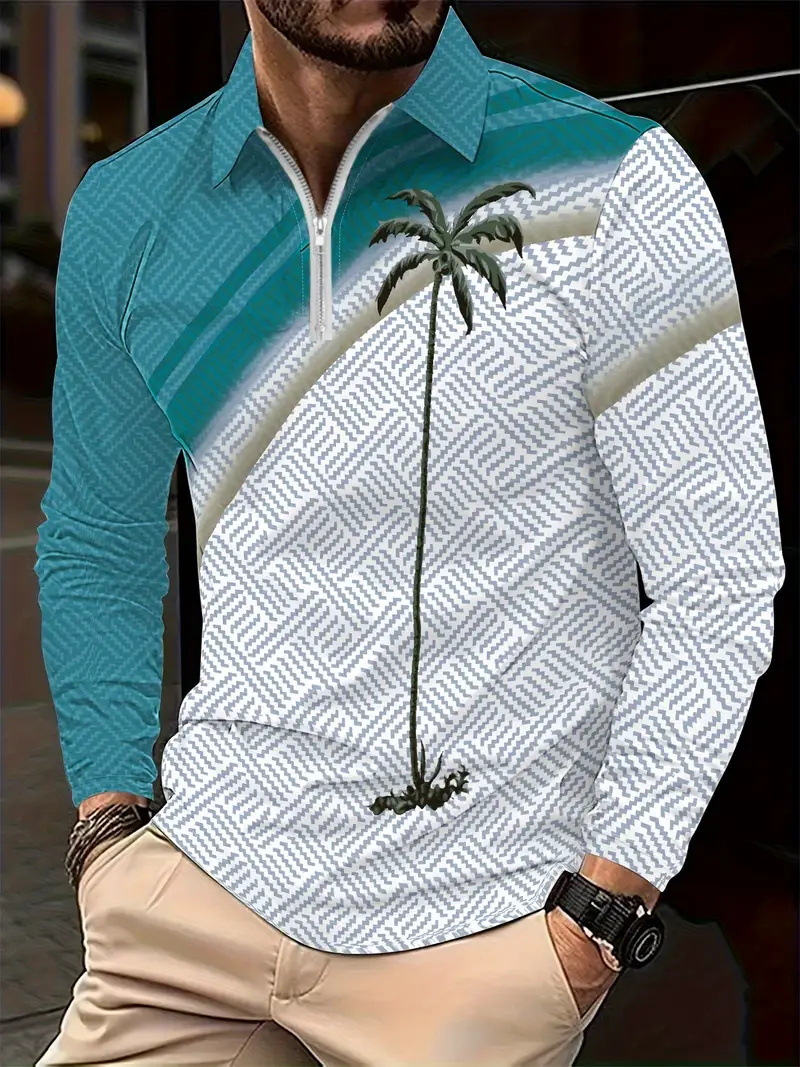 Otoño e invierno todo-fósforo estilo de Hong Kong guapo suéter de manga larga estilo minimal neutral temperamento fresco cremallera camisa POLO MB14