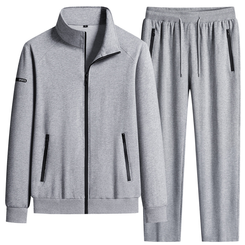 Transfronterizos algodón ropa deportiva casual hombre chaqueta de carrera chaqueta de mediana edad padres dos piezas conjunto de primavera y otoño 2026 image 9