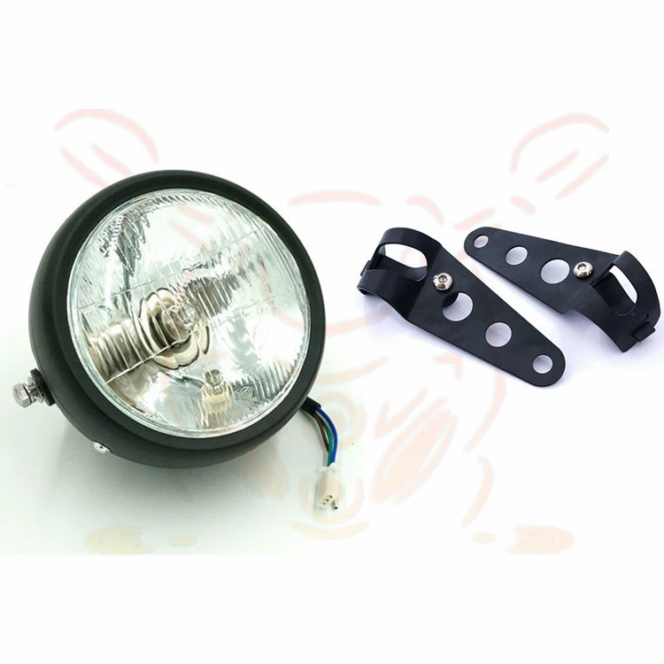 Модифицированная ретро-фара CG125, ретро-фара GN125 с черным корпусом, круглая передняя фара, аксессуары для мотоциклов