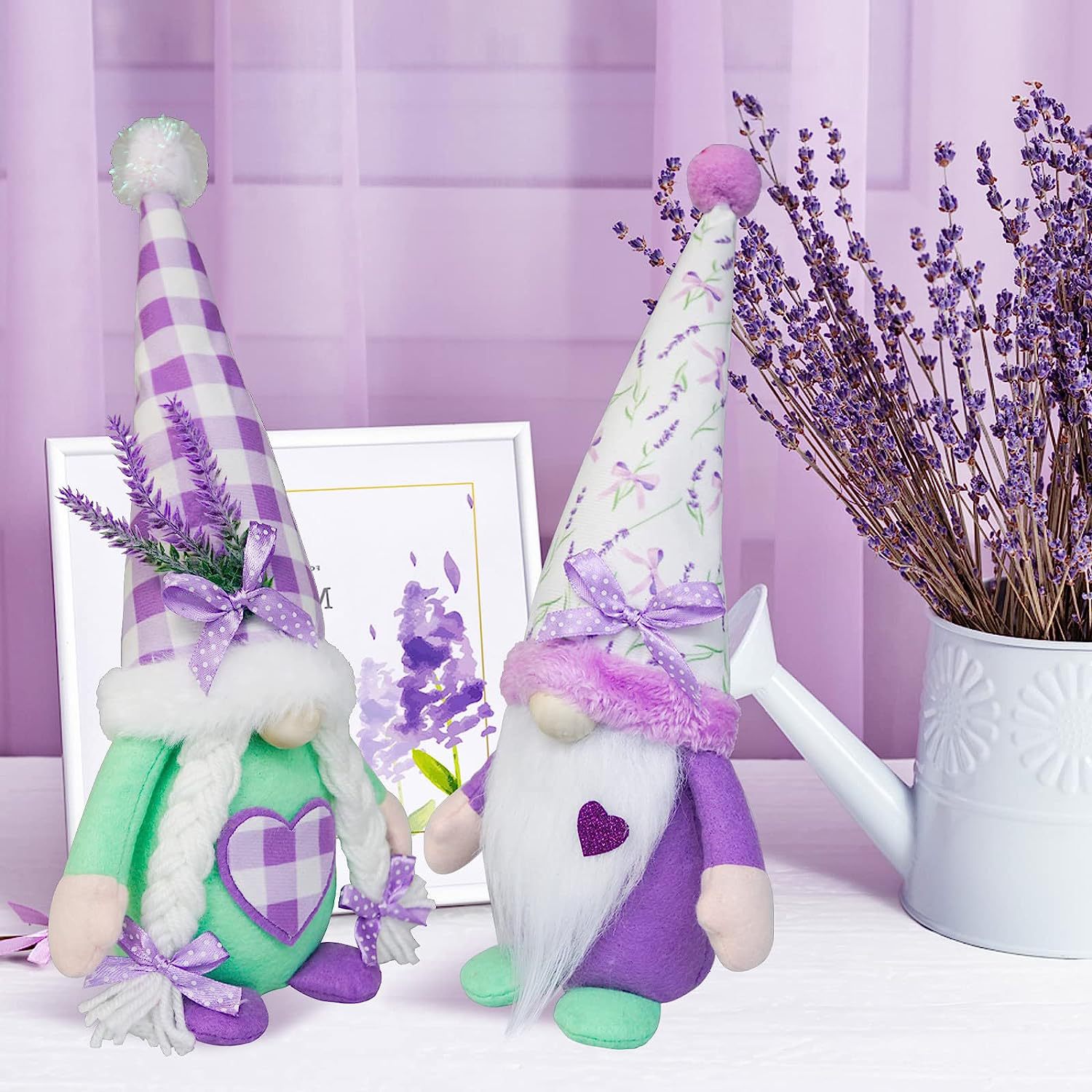 Verano creativo lindo de pie sin rostro muñeca decoración de la ventana Cruz-frontera lavanda amor decoración muñeca sin rostro