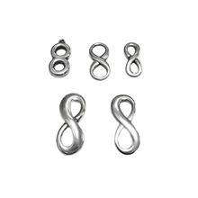 不锈钢几何圆形镂空光面8字吊牌连接片双孔饰品配饰diy拼接挂坠