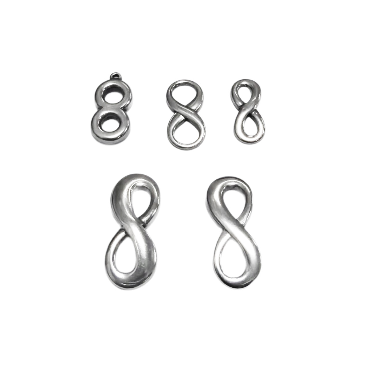 不锈钢几何圆形镂空光面8字吊牌连接片双孔饰品配饰diy拼接挂坠