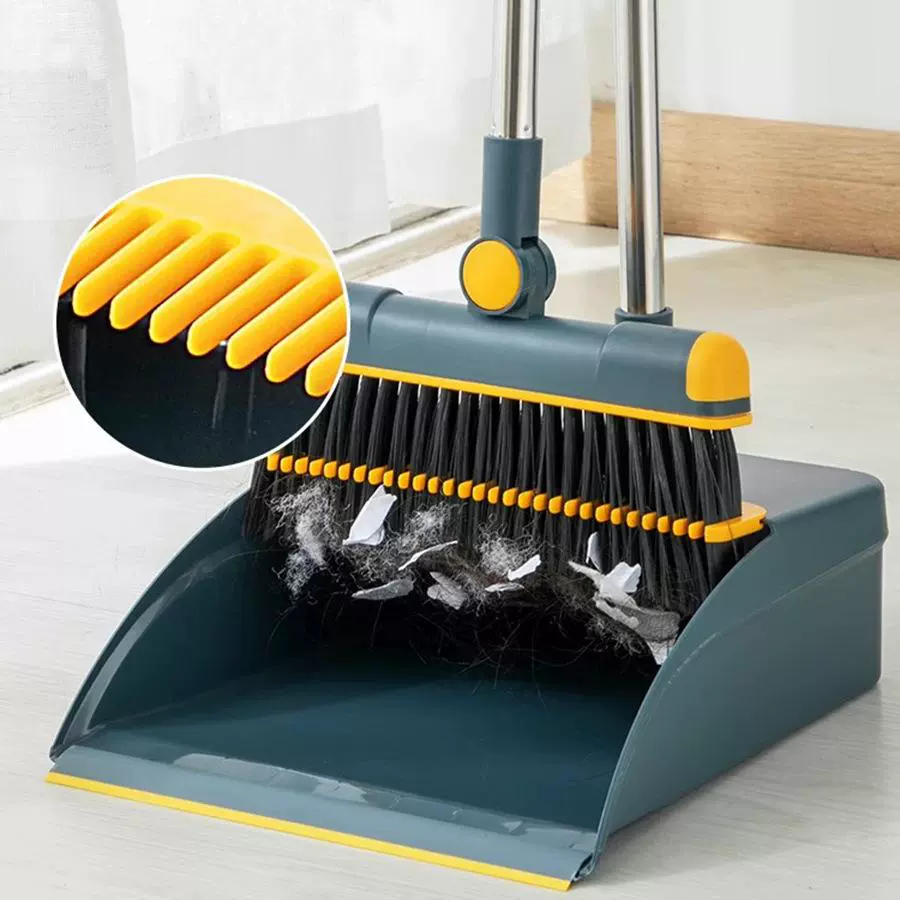 Set, folding dustpan stainless steel, 2 piece set, increased thickness