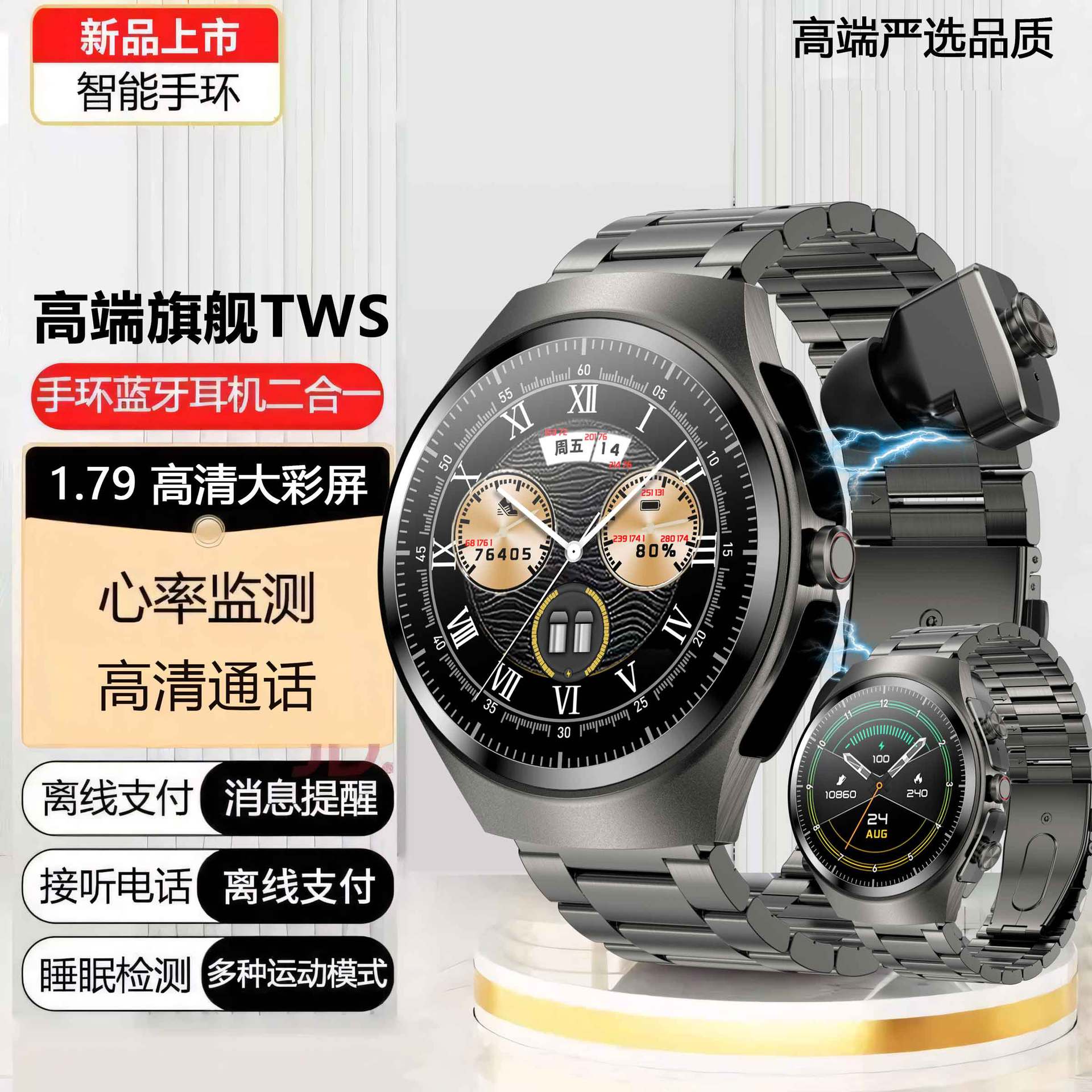 Breakthrough innovation - the wrist is trendy and classy [black three plants]