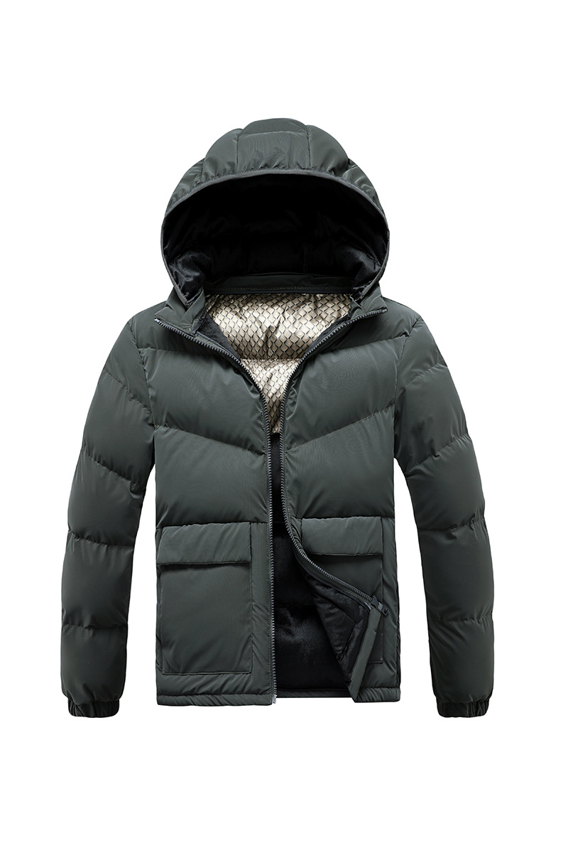 Baumwollgefütterte Herren-Graphen-Jacke in Slim-Fit-Passform mit abnehmbarer Kappe und dicker Kapuze_voghion.com