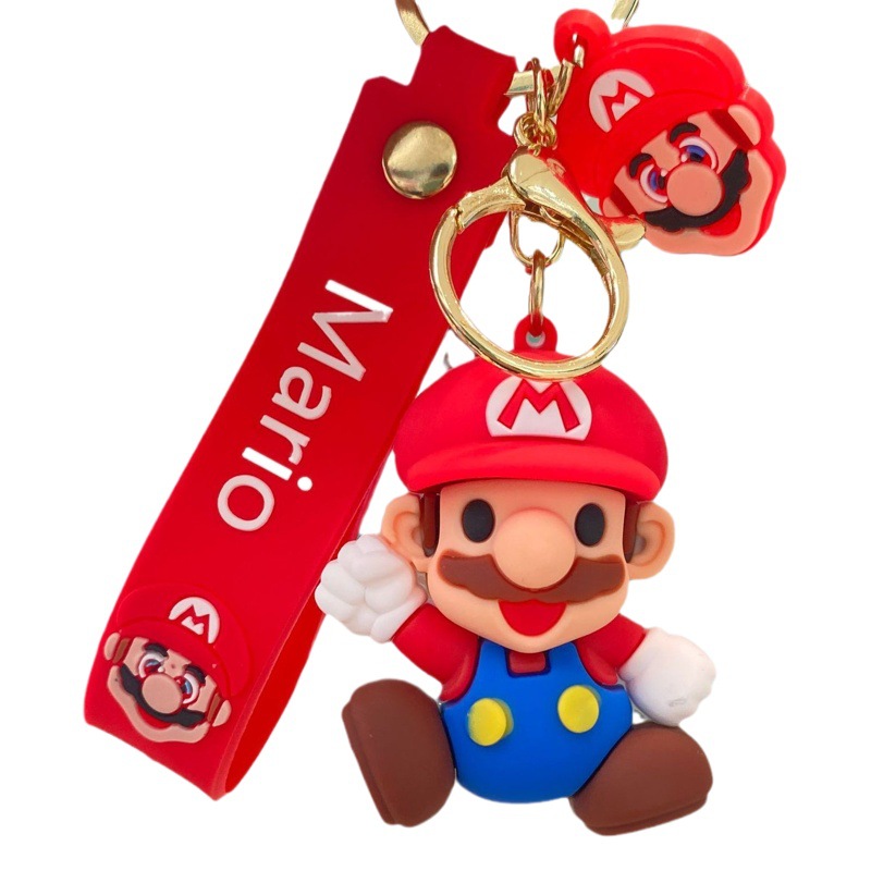 Super Mario llavero muñeca pareja mochila colgante coche llavero máquina de la muñeca pequeño regalo al por mayor
