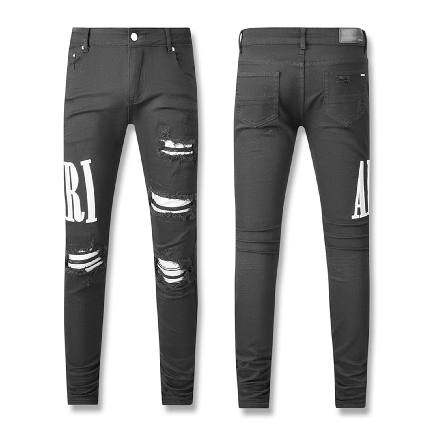 Джинсы (AMIRI) мужские slim с рваной отделкой, фасон зауженный