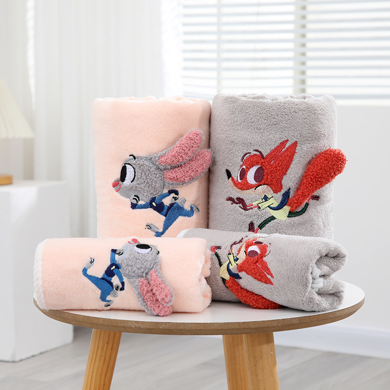 Foreign Trade New Model Zootopia Bath Towel Couple Style Soft Absorbent Rabbit Fox Towel Judy Nick