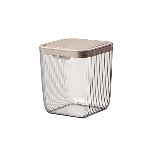 Desktop trash can light luxury Nordic style kitchen push-type flip-top office home living room transparent mini wastebasket
