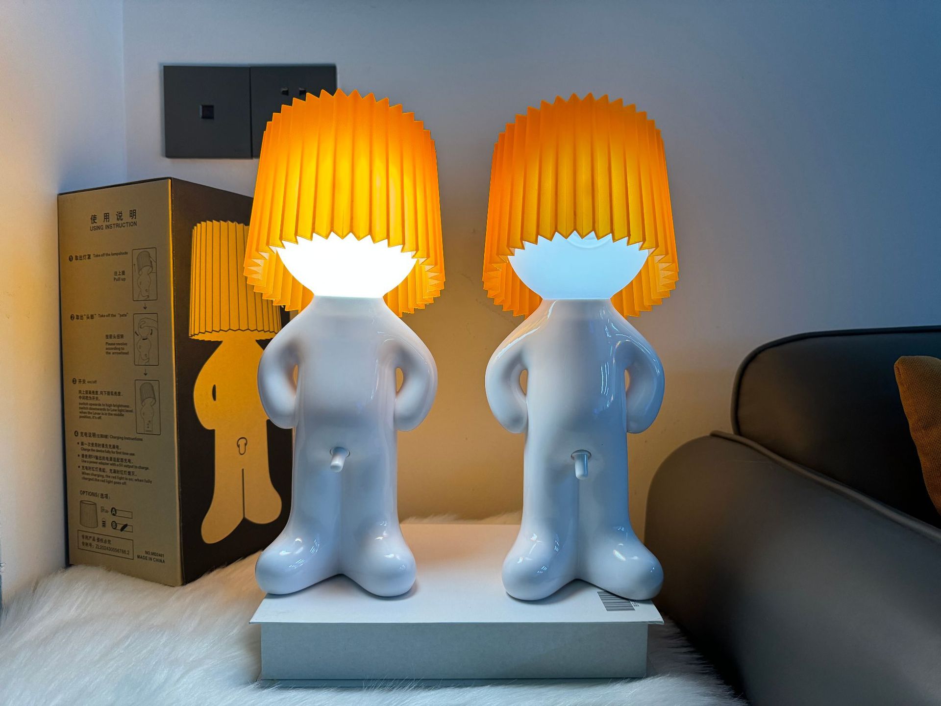 Shy Boy Night Light With Two-level Brightness Bedside Lamp_voghion.com