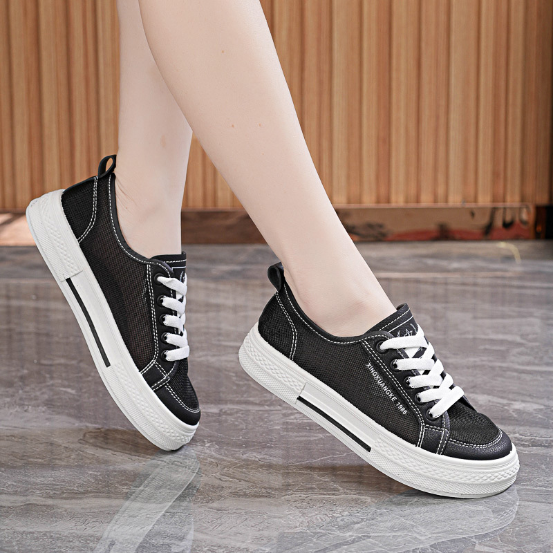 Mesh Canvas Shoes Women's Flat Breathable Sports Casual Sneakers 2024 Summer New Internet Popular All-match Mesh Shoes Mesh Canvas Shoes Women's Flat Breathable Sports Casual Sneakers 2024 Summer New Internet Popular All-match Mesh Shoes