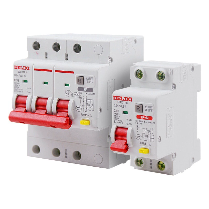 Delixi Электрический dz47SLEs переключатель утечки 2p3p40a бытовой Малый автоматический выключатель 63a электрический тормоз 32a