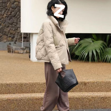 秋秋新款羽绒服女装短款轻薄立领韩版气质2025时尚百搭外套潮黑色