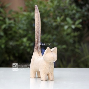 Long Tail White Rough Fur Decoration DIY Small Material Rough Painting Desktop Coloring Cat Ornaments Wooden Free Shipping