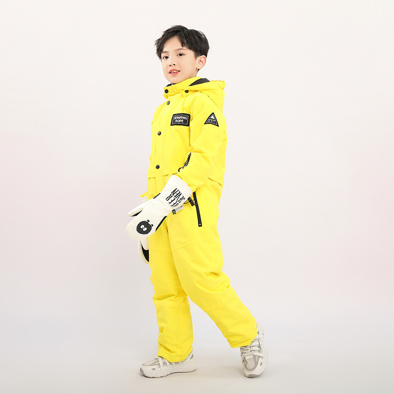 儿童滑雪服连体中大童男童新款防水加厚女童宝宝小孩装备套装单板|undefined