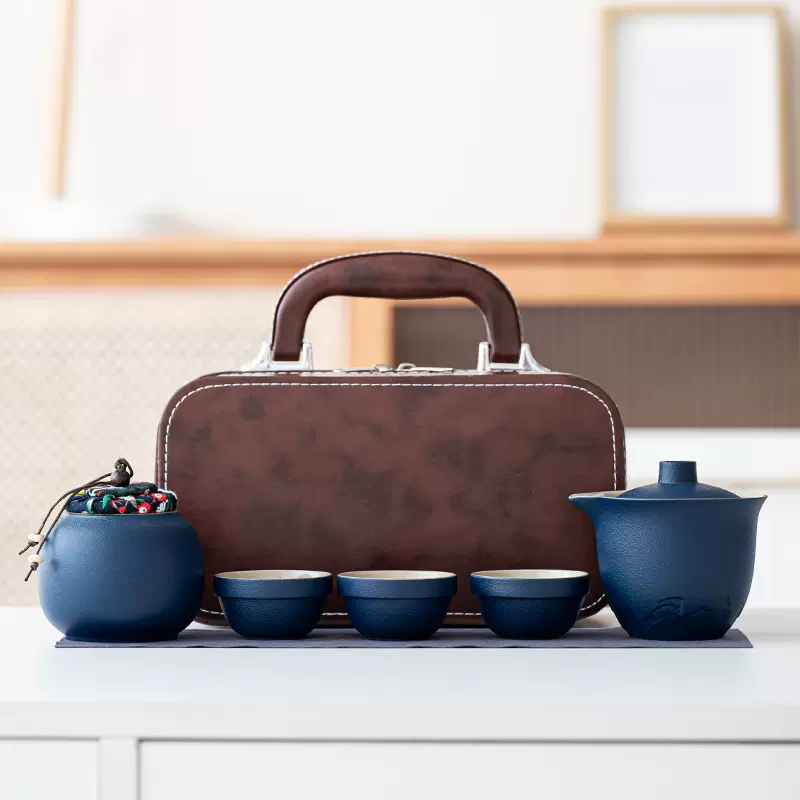 粗陶功夫旅行茶具江山简约泡茶礼品套装户外陶瓷茶壶商务批发定制