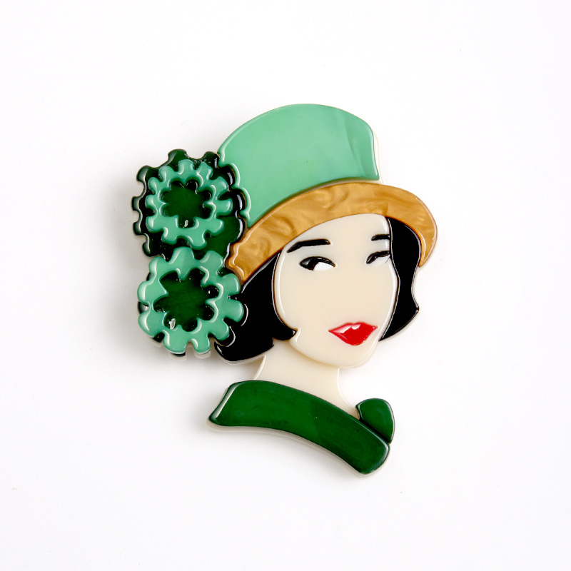 Classic Style Cartoon Character Arylic Printing Women's Brooches display picture 4