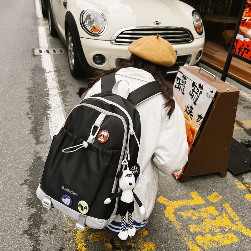 School Bag Junior High School Student Simple Large Capacity Backpack Ins Niche Design Simple Original High School Student Backpack