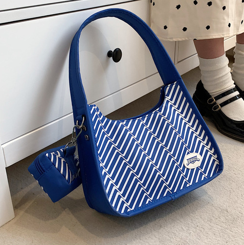 French niche handbag women's new trendy fashion armpit bag versatile ins contrasting color single shoulder crossbody bag