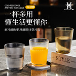 亚克力条纹水杯PC果汁杯餐厅茶水杯创意家用水杯彩色透明塑料杯