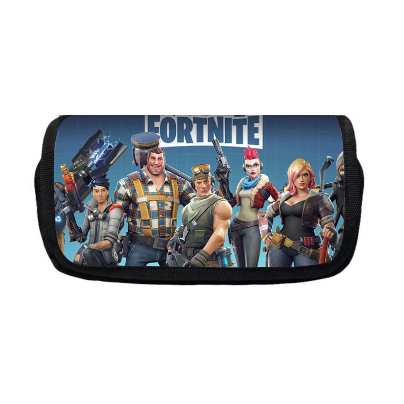 Nuevo salvaje bolsas de lápiz de estudiantes de gran capacidad caja de papelería personaje creativo de niños caja de lápiz doble lote transfronterizo