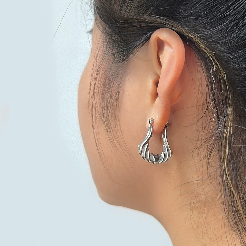 Прилив, модные серьги из нержавеющей стали, стиль Chanel, образец золота 750