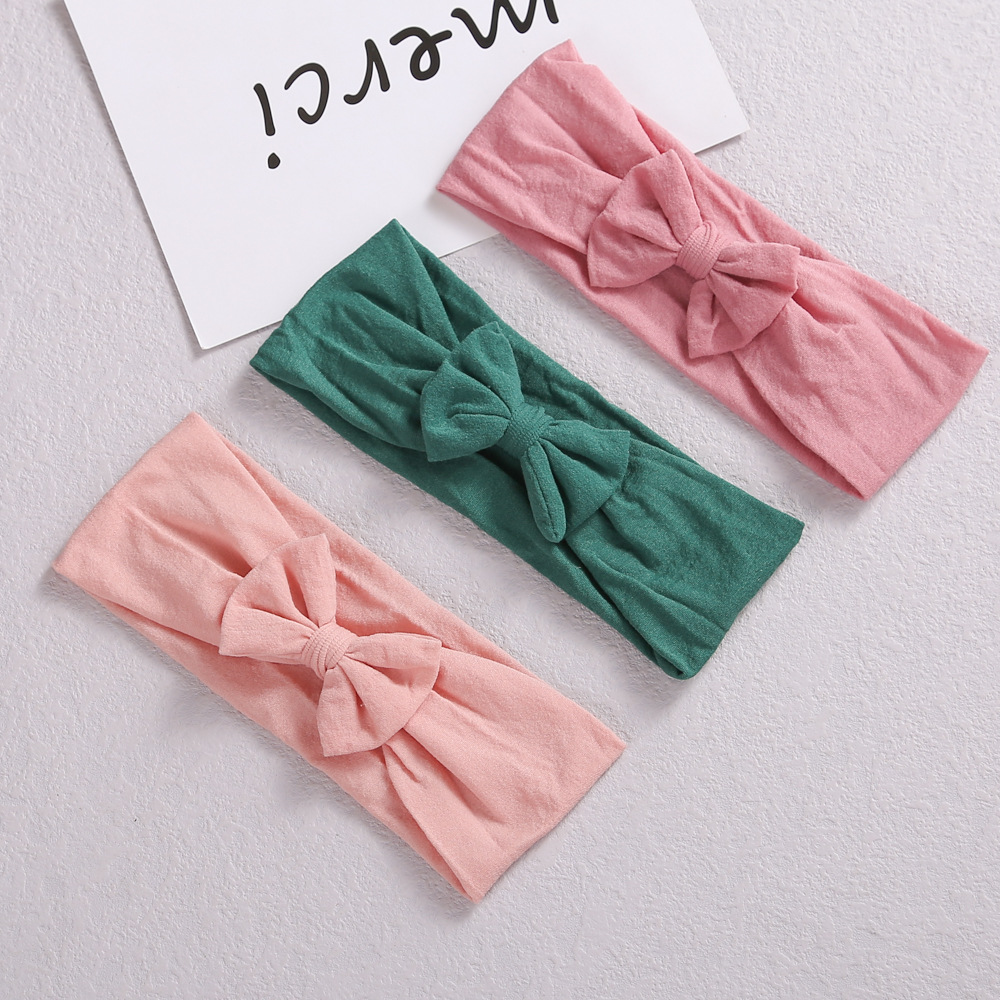 European and American cross-border new children's hair accessories baby bow headband baby care door nylon hair band wholesale_voghion.com