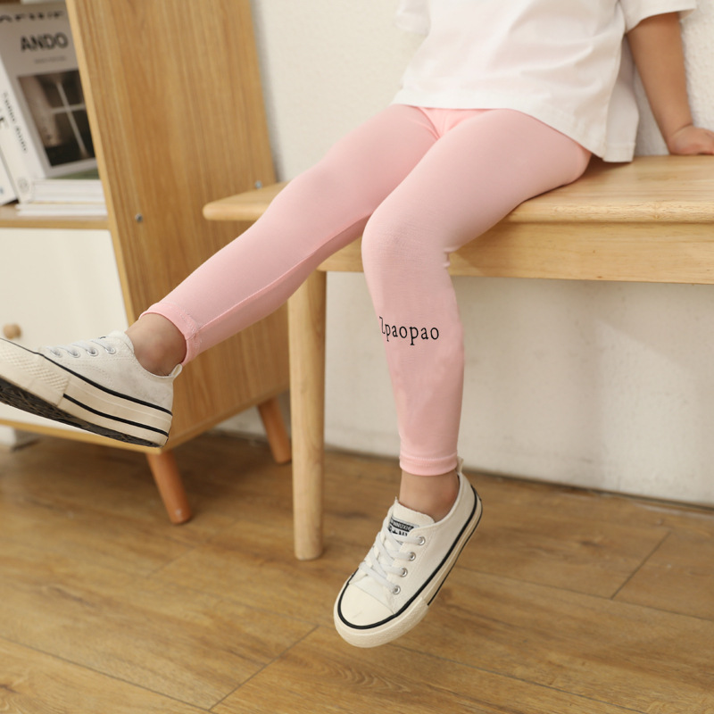 Primavera nuevas niñas polainas modal elástico transpirable estilo coreano de las mujeres pantalones recortados estilo occidental ropa de abrigo polainas