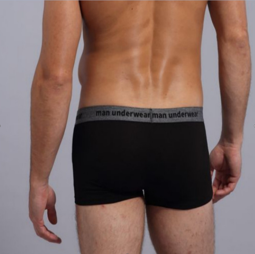 簡約性感純色純棉內褲男士平角褲內褲純色四角褲中腰設計歐美日系