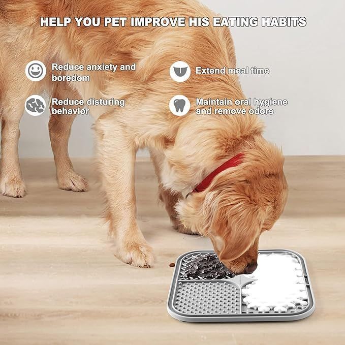 スローフードペット窒息防止猫と犬のシリコーン食器豊富なおもちゃ犬のスローフード教育漏れ防止吸盤なめるプレート|undefined