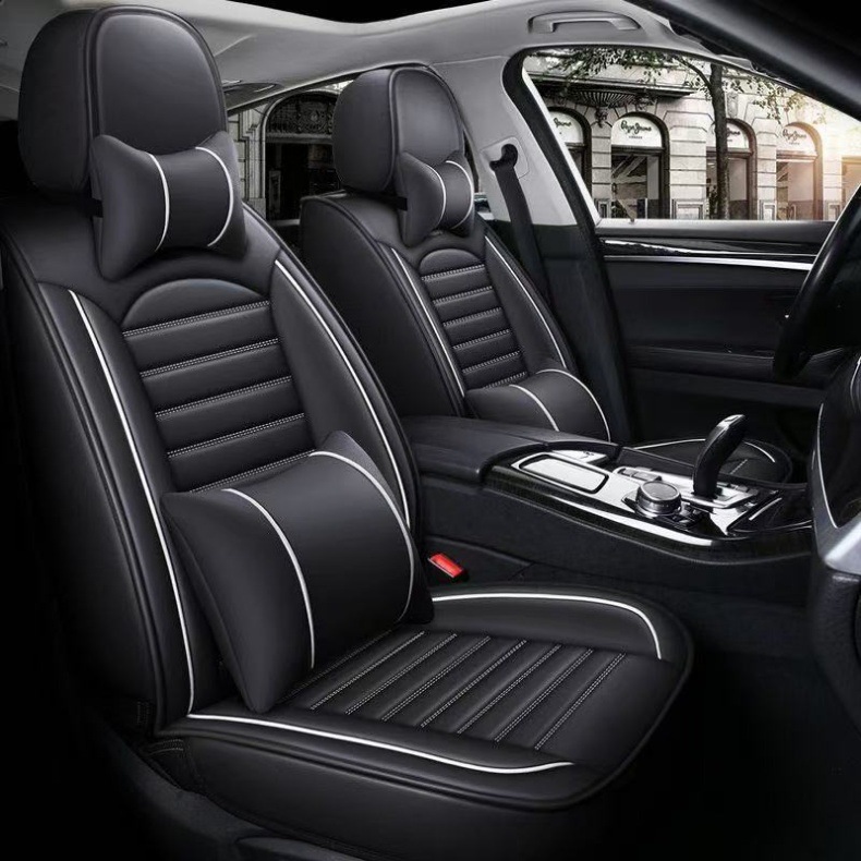 All-Season Universal Seat Cushion, High-End Wear-Resistant Five-Seater Car Seat Cover, Pu Material Full-Surround Seat Cushion Cover, Universal Style