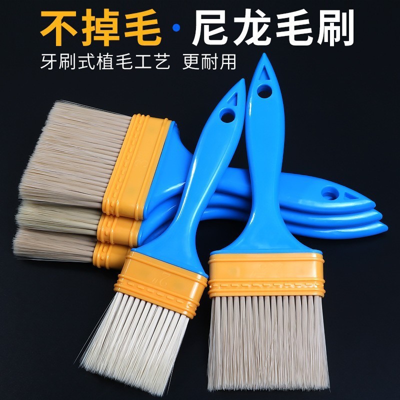 ペイントブラシ、ペイントブラシ、プラスチックブルーハンドル、4inch 硬毛、柔らかい毛、掃除、ほこり取り、脱落しないナイロンブラシ、バーベキューブラシ|undefined