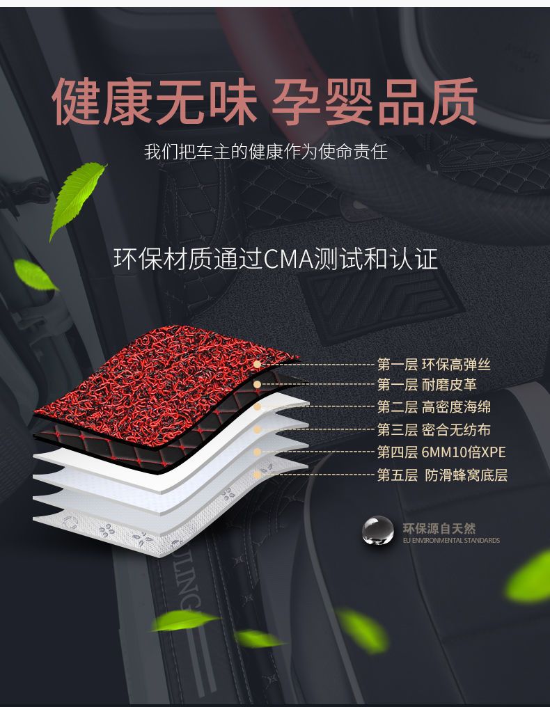 Floor Mats Double Layer Silk Ring for Wuling Hongguang Mini