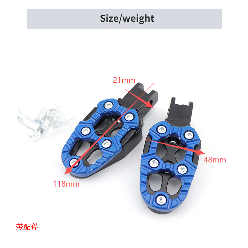 Cnc Aluminum Alloy Foot Pedal Metal Non-Slip Footrest Neutral Durable Wear Resistant Rear Footrest Motorcycle Neutral Modify