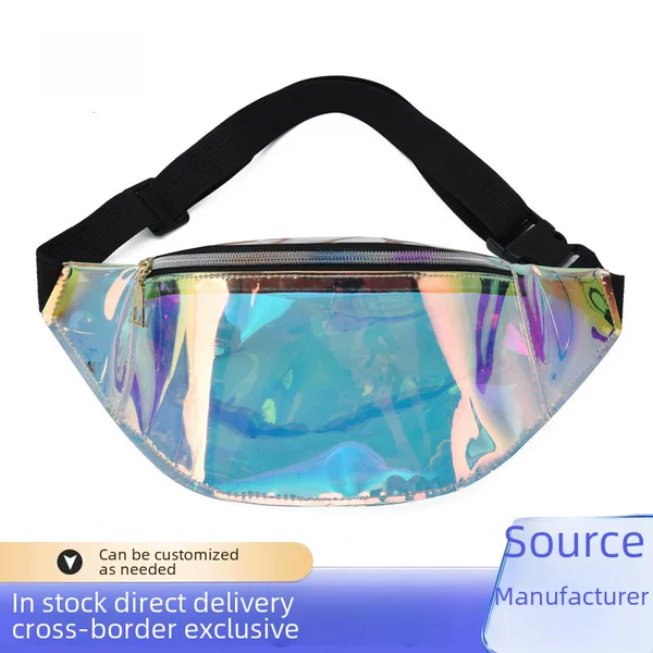 Cross-Border Dropshipping Source Factory Wholesale Laser Waist Bag for Women, Waterproof Phone Crossbody Bag, Chest Bag, Trendy Versatile Belt Bag