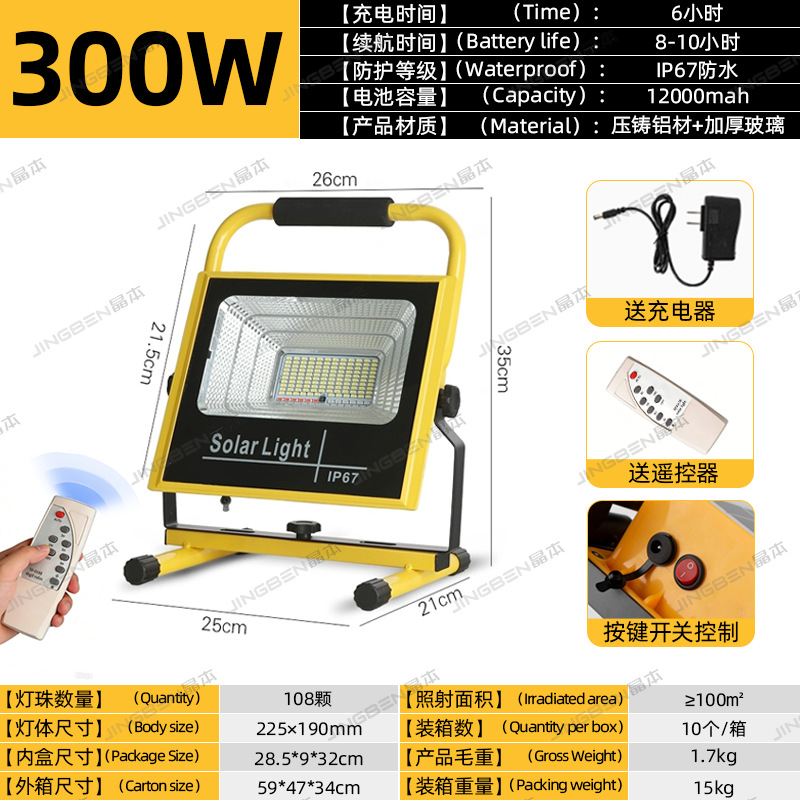 Versión de control remoto inteligente-300W (8-10 horas)