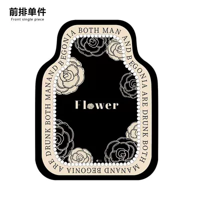 European and American car mat ring velvet universal car mat black and white light luxury non-slip wear-resistant car carpet mat (Car Carpet) - shallow-frame-ink-bottom-camellia-opening-g-front-single-piece