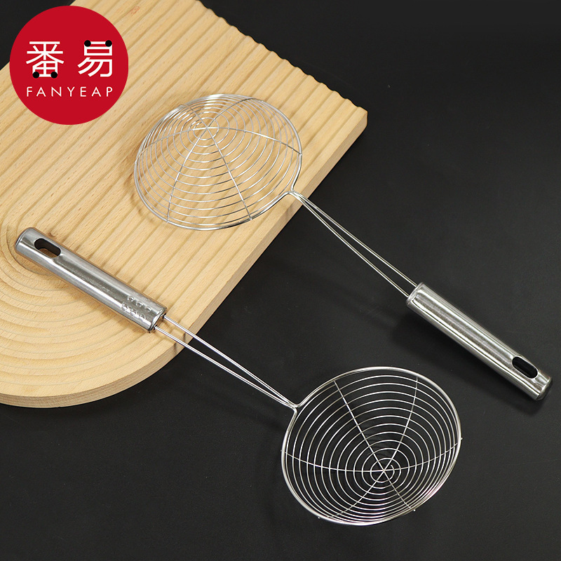 送料無料/ステンレス製ザルA1V-家庭用キッチンステンレス製スコップ、麺や餃子の水切り用|undefined