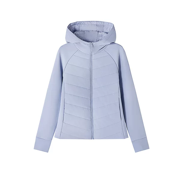 "Puff" Sports Hooded Cotton Jacket for Autumn and Winter Yoga, Fitness, Running, Patchwork Slim-Fit, Figure-Flattering, Warm Coat 6262